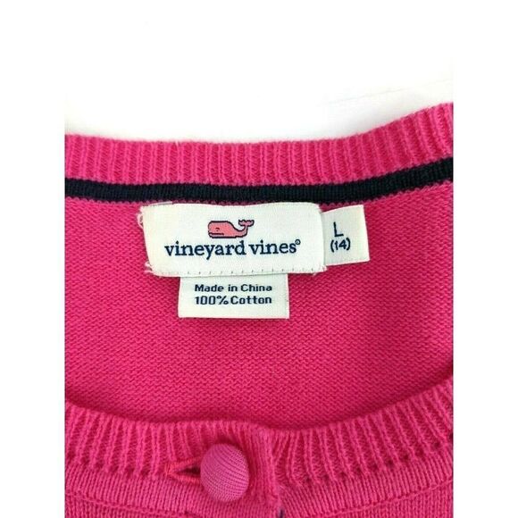 Vineyard Vines Pink Cardigan Sweater Whale - Picture 5 of 8